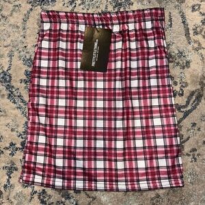 nwt prettylittlething plaid mini skirt